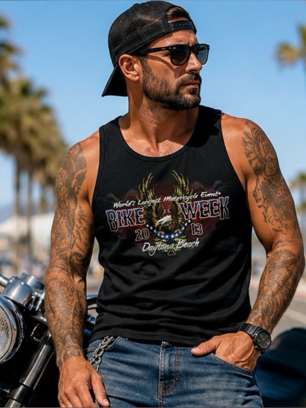 Bike Week Daytona‎ Beach 2013 Black Graphic T-Shirt Size XL